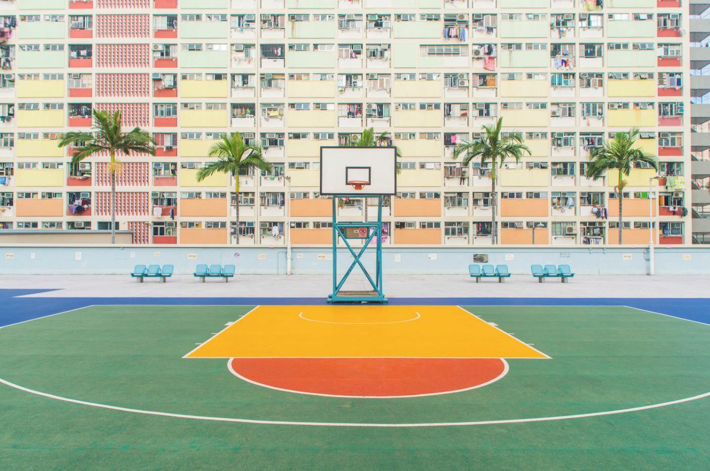 Basketball court Wall Mural Wallpaper