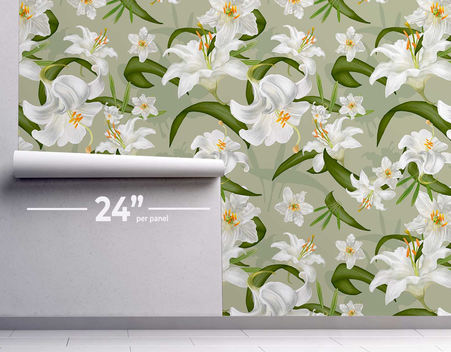 White Lilies Wallpaper #471 | Removable Wallpaper | Eazywallz