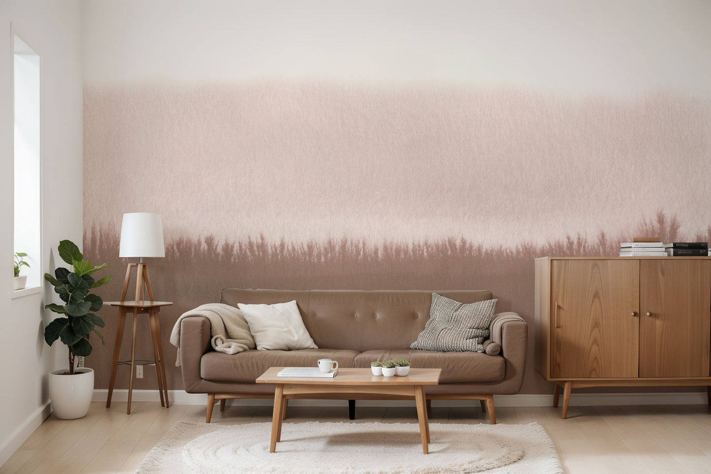 Mocha Mousse Color Block Wall Mural