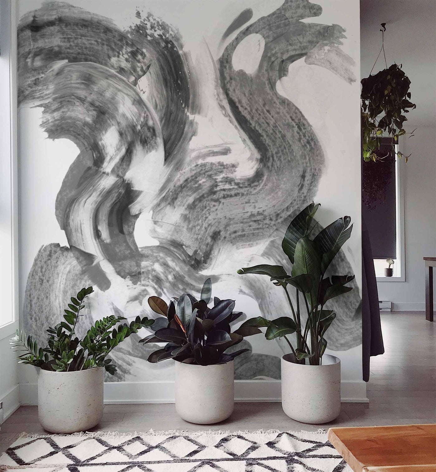 Charcoal Paint Brush Wall Mural-Wall Mural-Eazywallz