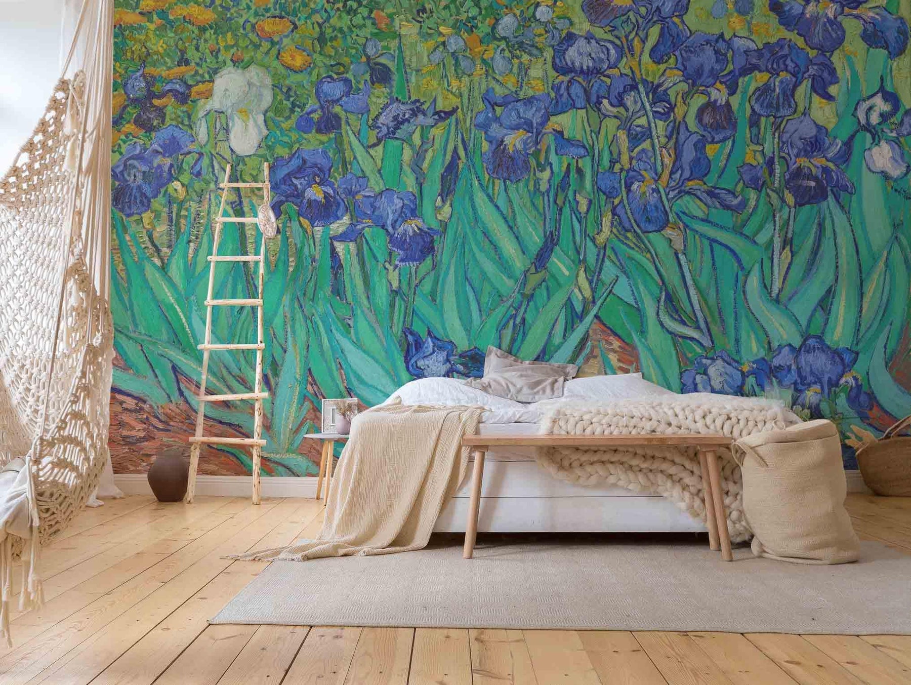 Van Gogh Irises Wall Mural, Vintage Painting Walpaper